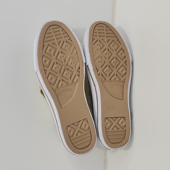 Converse All Star Chuck Taylor Sneakers Shoes Gold Sparkle Glitter Youth Sz 3 - Picture 7 of 14